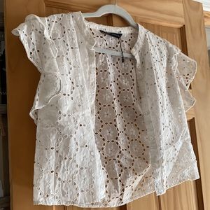 Zara Woman Short Sleeve Button Down